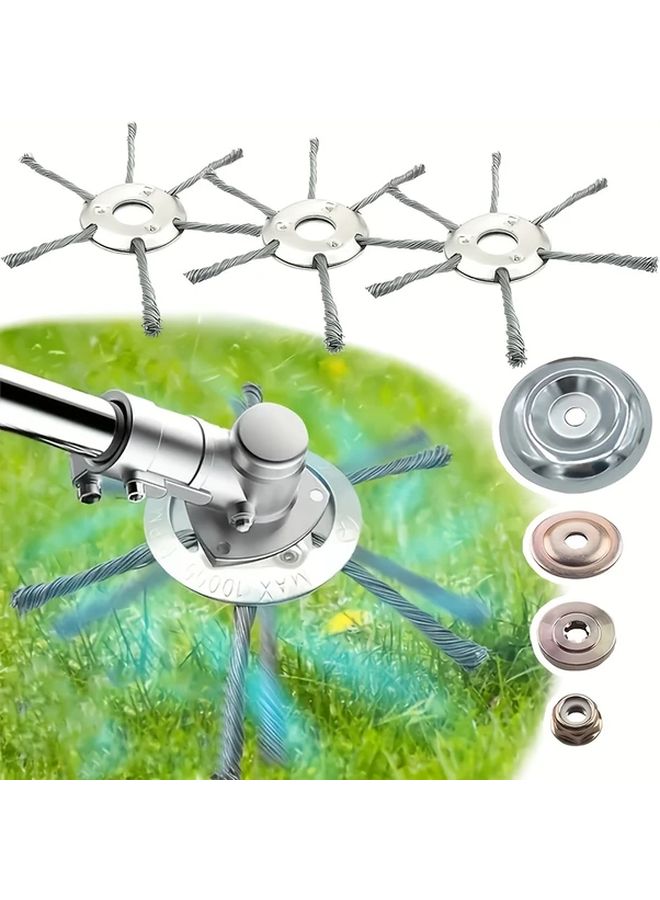 9.06 Inch 6 Blades Steel Wire Grass Trimmer Head 2 Pack for Lawn Mowers - Image 2